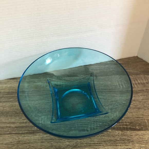 Vtg Hazel Atlas Colonial Capri Blue Serving Bowl - Picture 2 of 14